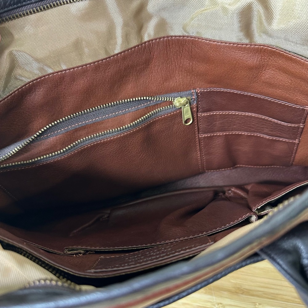 Mowen Leather Designs Messenger Briefcase Bag‎ Brown Black Leather Academia GUC - Picture 11 of 16
